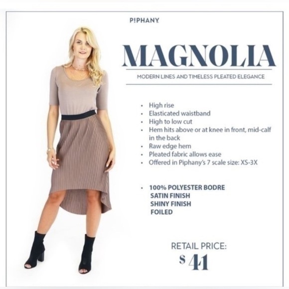 Piphany Magnolia Skirt High Low Pleated Maroon Elastic Waist- Medium-NWT - Picture 11 of 11